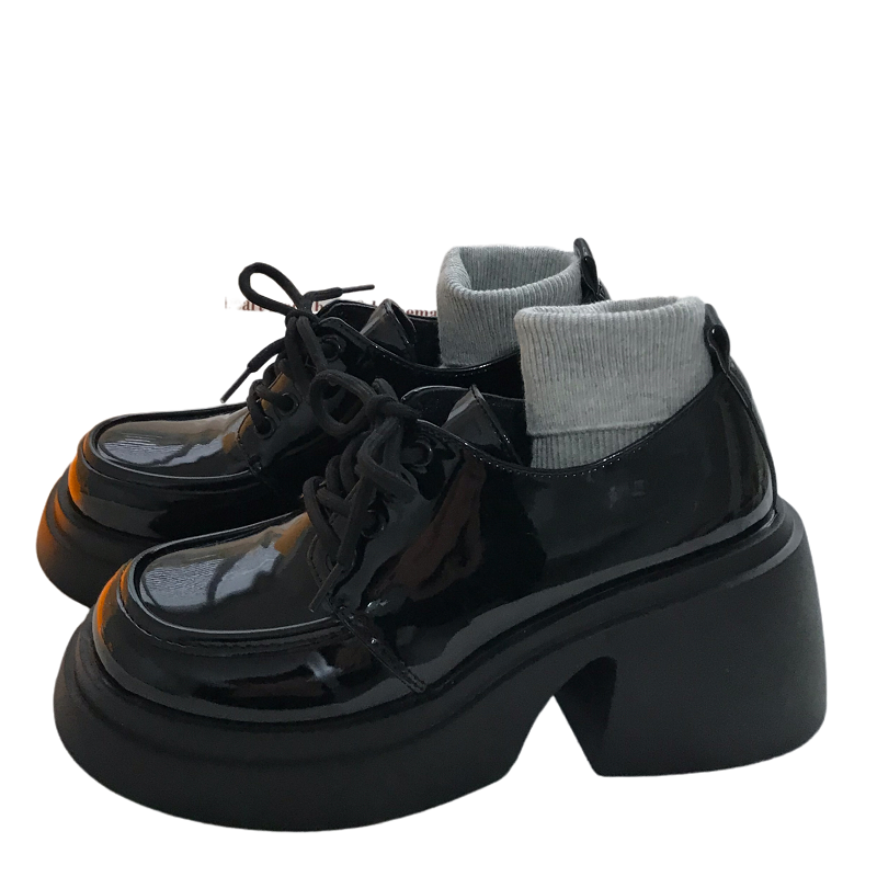 British Style Black Versatile Elevated Single Shoe