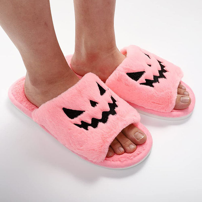 Halloween Shoes Winter Cute Warm Home Slippers Women