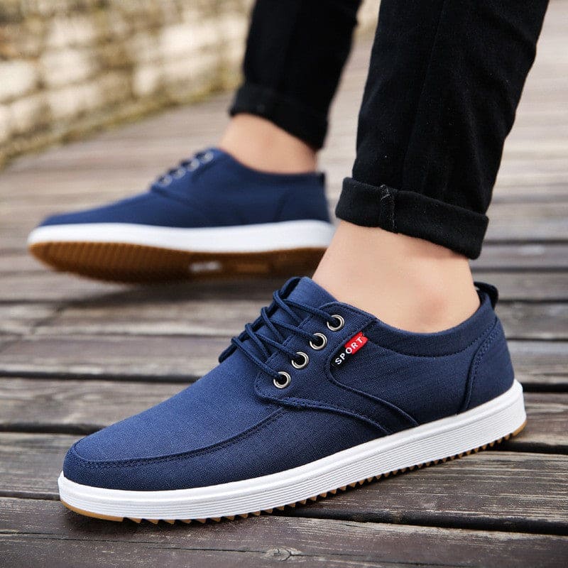 Breathable mens casual canvas sport shoes