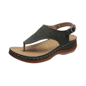 Women's Wedge Heel Solid Color Flip Flop Sandals