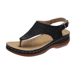 Women's Wedge Heel Solid Color Flip Flop Sandals