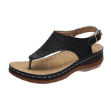 Women's Wedge Heel Solid Color Flip Flop Sandals