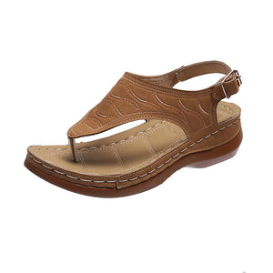 Women's Wedge Heel Solid Color Flip Flop Sandals