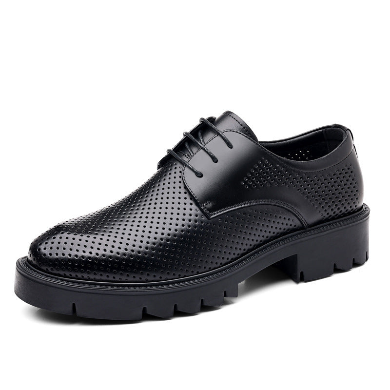 Men's Height Increasing Breathable Cowhide Leather Shoes