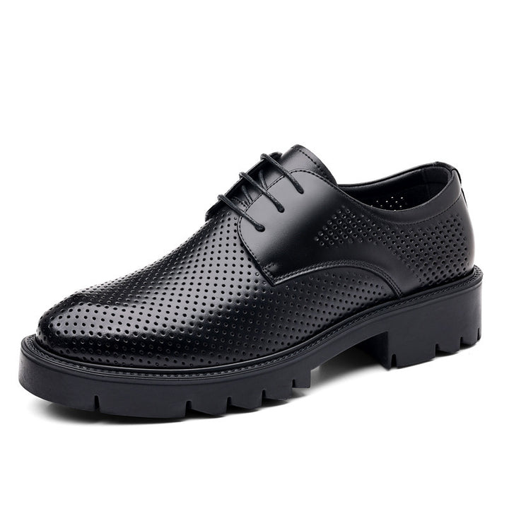 Men's Height Increasing Breathable Cowhide Leather Shoes