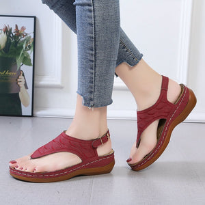 Women's Wedge Heel Solid Color Flip Flop Sandals