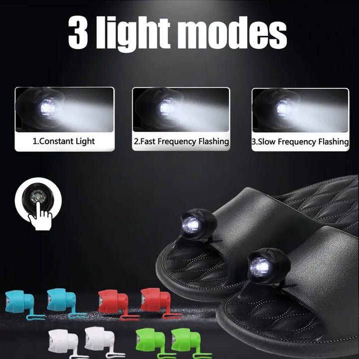 Headlights for Crocs 2Pcs, Crock Headlights Lights Flashlights, Waterproof Shoes Lights Flashlights Attachment for Crocs, Charm Accessories for Kids Adults Crocs Glow in the Dark Charm