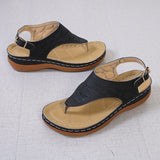 Women's Wedge Heel Solid Color Flip Flop Sandals