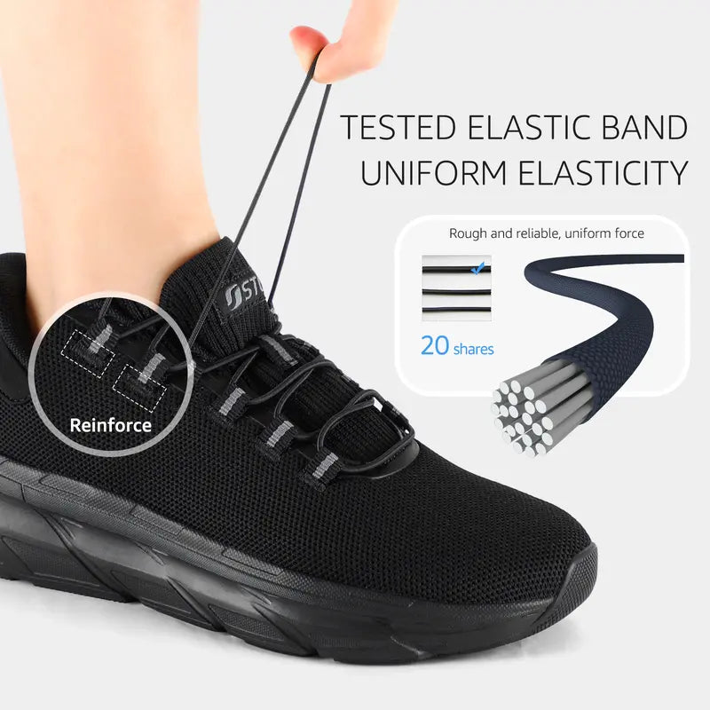 STQ Slip Ins Walking Shoes Women Hands Free Slip on Tennis Sneakers with Arch Support