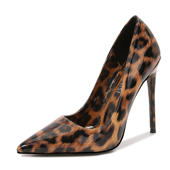 Leopard Print Pointed High Heel Shoes Stiletto Oversized