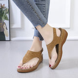 Women's Wedge Heel Solid Color Flip Flop Sandals