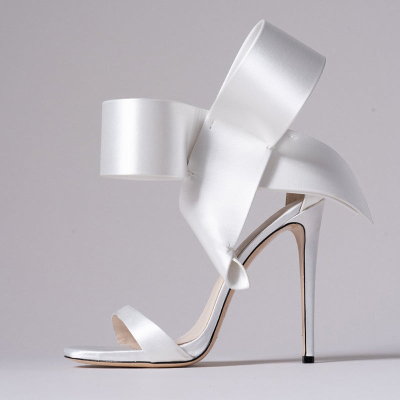 Summer Oversized Bow Ankle-strap High Heel Women's Sandals