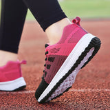 Women Casual Shoes Fashion Breathable Walking Mesh Lace Up Flat Shoes Sneakers Women