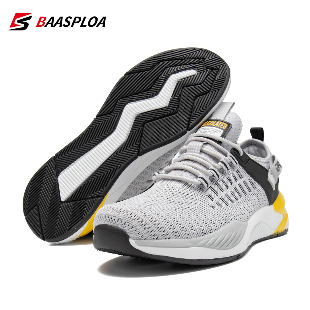 Baasploa Men Running Shoes Non-slip Shock Absorption Sneaker Lightweight Tennis Shoe Waterproof