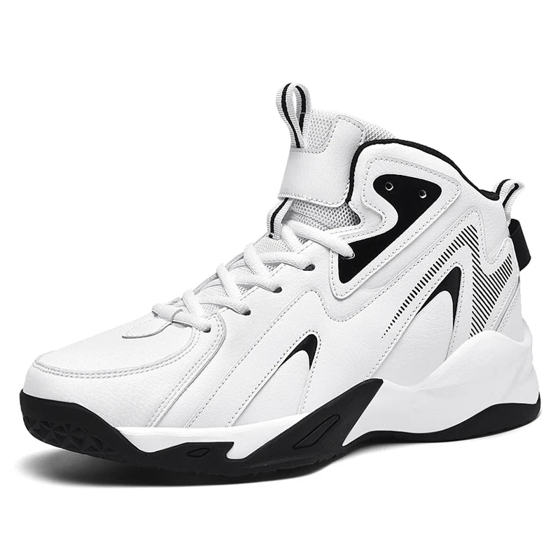 Men High-Top PU Leather Basketball Shoes Training Sneakers Sport Shoes
