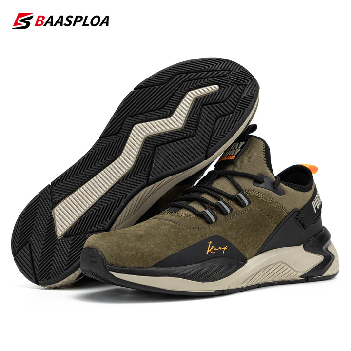 Baasploa Men Running Shoes Non-slip Shock Absorption Sneaker Lightweight Tennis Shoe Waterproof
