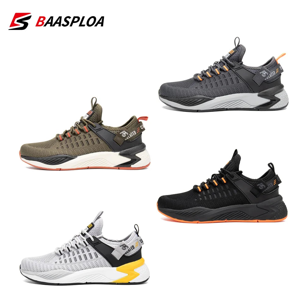 Baasploa Men Running Shoes Non-slip Shock Absorption Sneaker Lightweight Tennis Shoe Waterproof