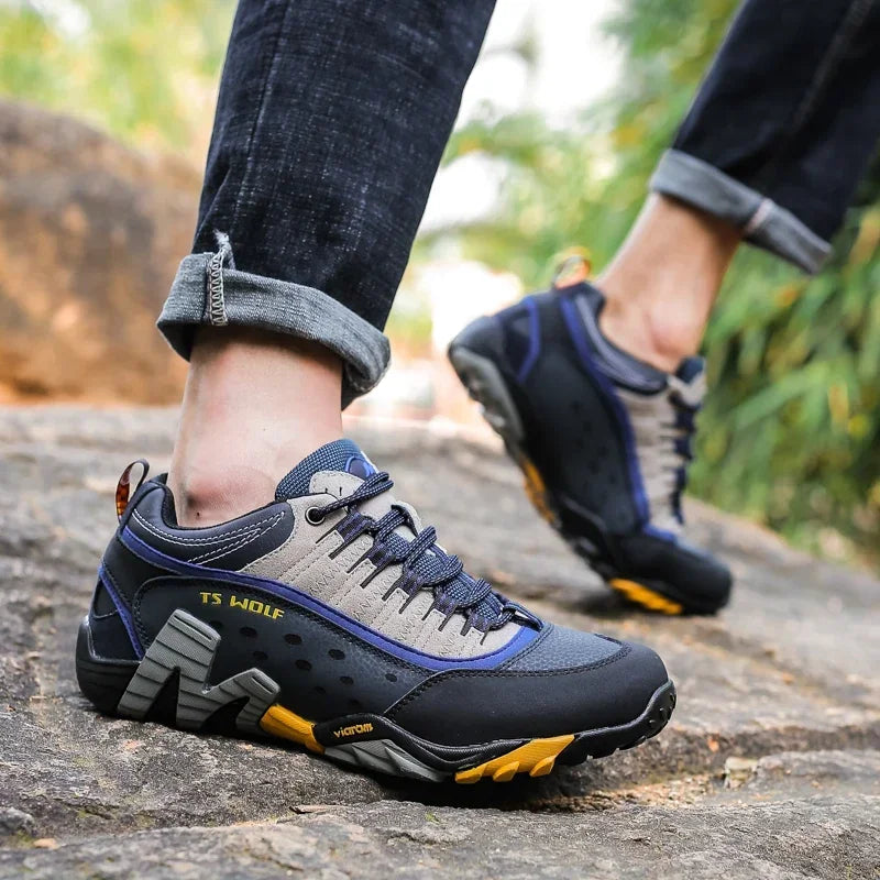 Outdoor Trekking Shoes Men Waterproof Hiking Mountain Boots Genuine Leather Woodland Hunting Tactical Shoes