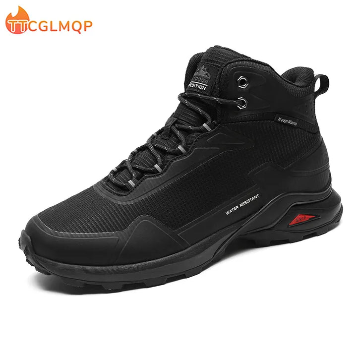 Winter Snow Boots Waterproof Leather Sneakers Warm Plush High Quality Outdoor Hiking