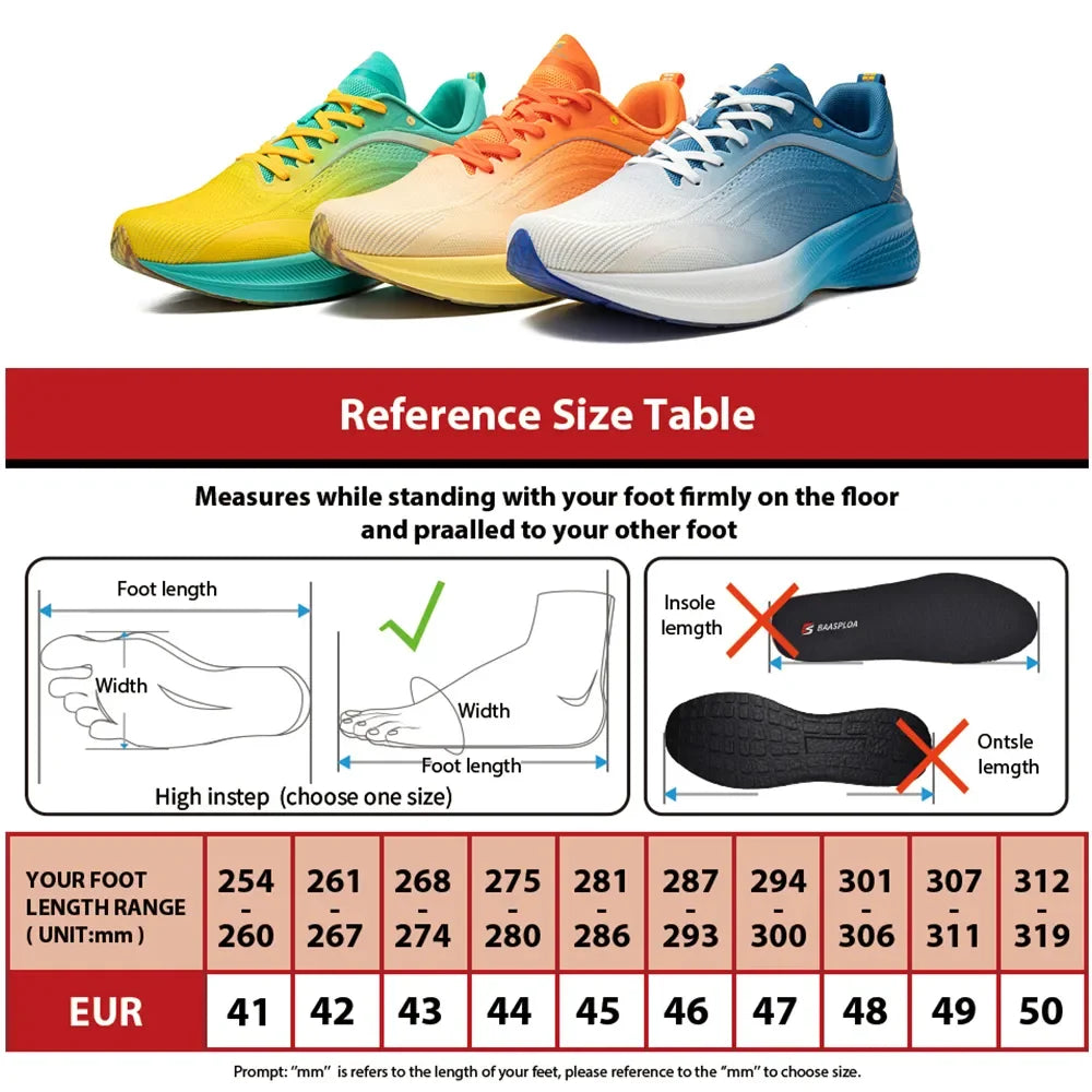 Baasploa Professional Running Shoes Men Training Shoes Breathable Lightweight Sneakers
