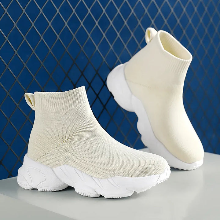 Girls Sneakers Fashion Knit Luxury Designer High Top Shoes