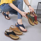 Women's Wedge Heel Solid Color Flip Flop Sandals