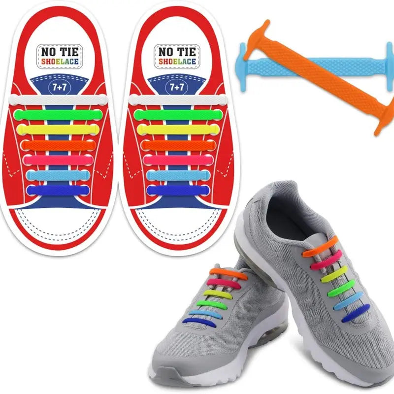 No Tie Shoelaces for Kids and Adults Stretch Silicone Elastic No Tie Shoe Laces Footwear Comfort