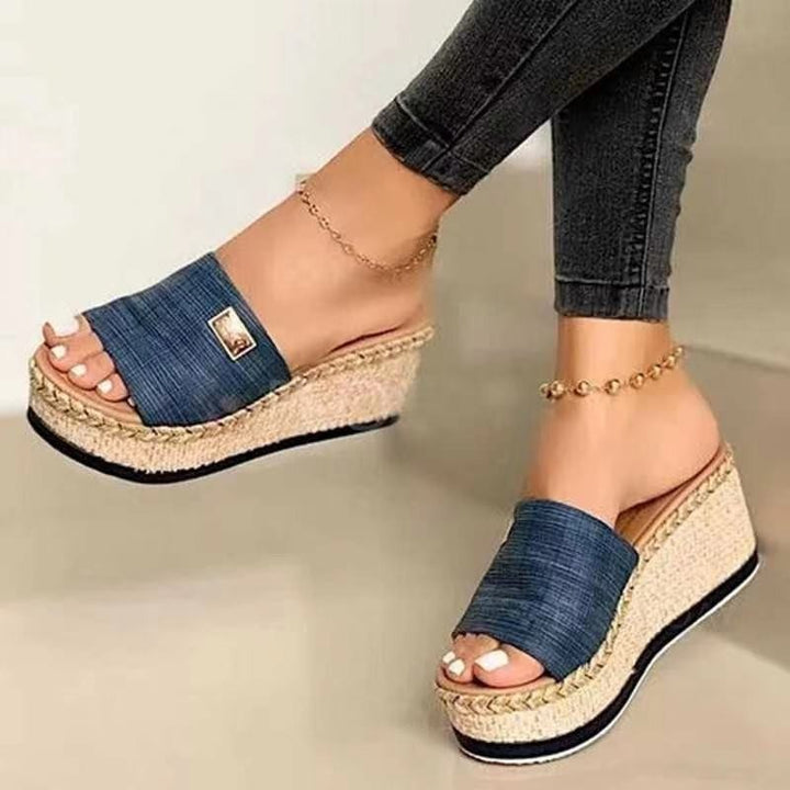 New Casual Muffin Wedge Sandals And Slippers