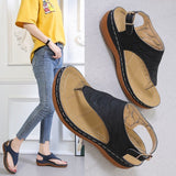 Women's Wedge Heel Solid Color Flip Flop Sandals