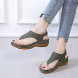 Women's Wedge Heel Solid Color Flip Flop Sandals