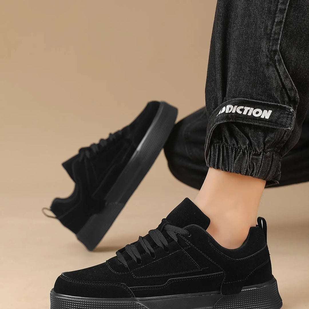 Men'S Sporty Minimalist Lace up Front Low Top Skate Sneakers