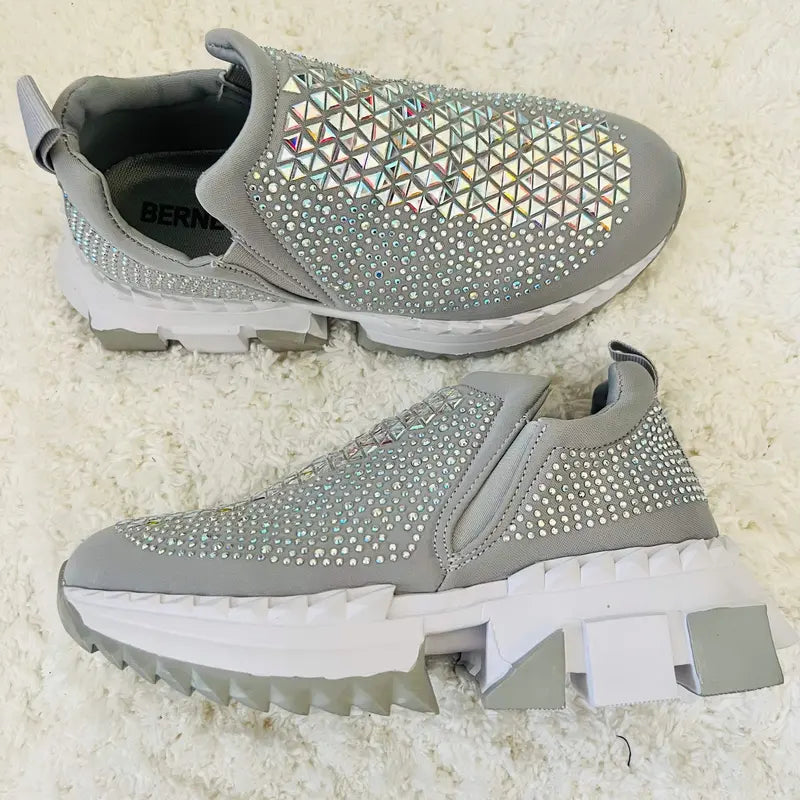 Glamour Gleam Sneakers (Grey) Shoe Footwear Girl Walking Shoes Women Casual